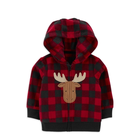 Carter's Child of Mine Baby Boy Size 12M Cardigan Outfit Set, 3-Piece Moose NWT - Picture 2 of 4